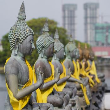 Buddha Statues in Seema Malaka Temple, Colombo, Sri Lanka

