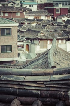 Bukchon Hanok Village is one of the famous place for Korean traditional houses in Seoul, South Korea.