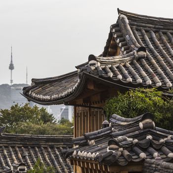 Bukchon Hanok Village is one of the famous place for Korean traditional houses in Seoul, South Korea.