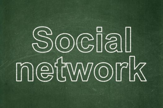 Social media concept: text Social Network on Green chalkboard background