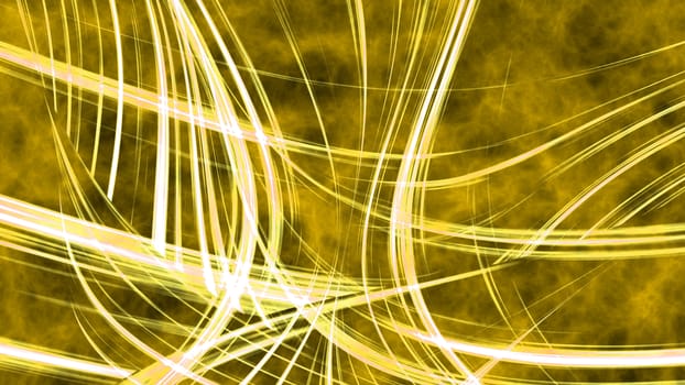 3d illustration of Yellow Abstract Wave lines background.