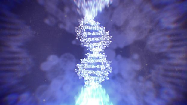 3d illustration of an abstract medical DNA structure. Science concept backdrop.