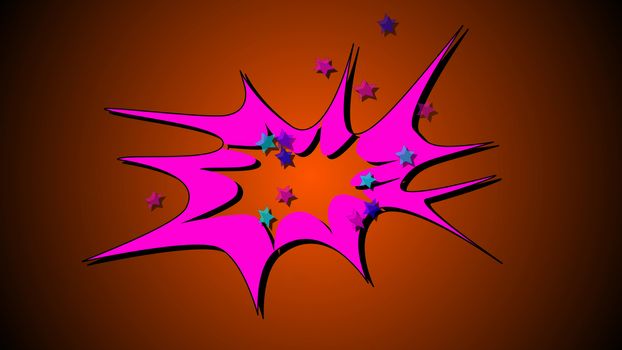 3d illustration of Pop Art Symbol on a dark red background