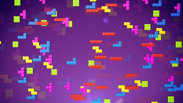 Tetris is a tile-matching puzzle video game. 3d rendering.