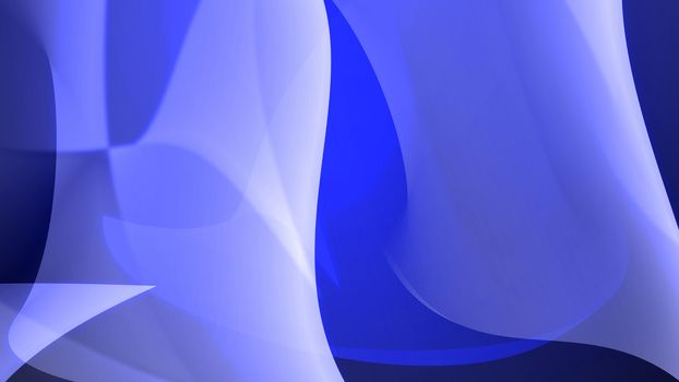 Cold blue bendy shapes background 3d illustration. Art design.