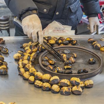 Delicious roasted chestnuts at Istanbul street.