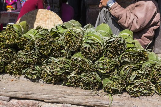 Woman Nepal selling fruit and vegetable at Market in Kathmandu, Nepal

