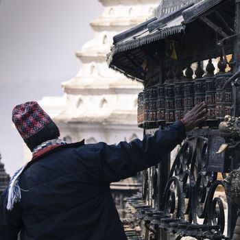 Prayer Wheels at Swayambhu, Kathmandu, Nepal