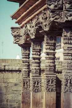 Temples of Durbar Square in Bhaktapur, Kathmandu, Nepal.