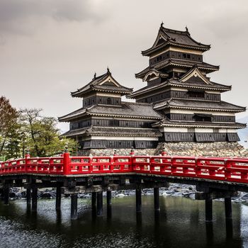 Beautiful medieval castle Matsumoto in the eastern Honshu, Japan 