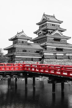 Beautiful medieval castle Matsumoto in the eastern Honshu, Japan 