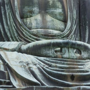 The Great Buddha (Daibutsu) on the grounds of Kotokuin Temple in Kamakura, Japan.

