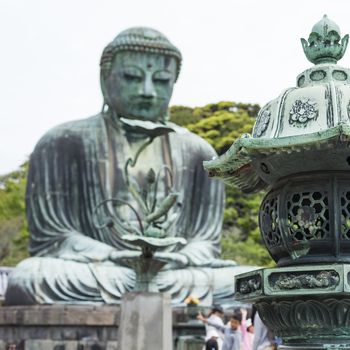 The Great Buddha (Daibutsu) on the grounds of Kotokuin Temple in Kamakura, Japan.

