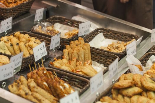 Traditional asian food market, Japan.

