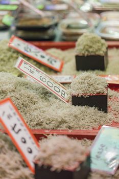 Traditional food market in Kyoto. Japan.