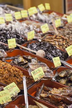 Traditional food market in Kyoto. Japan.