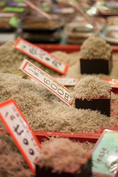 Traditional market in Japan. 