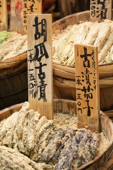 Traditional market in Japan. 