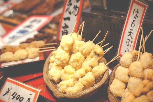 Traditional market in Japan. 