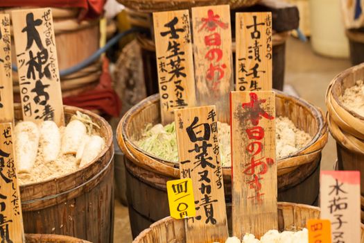 Traditional market in Japan. 