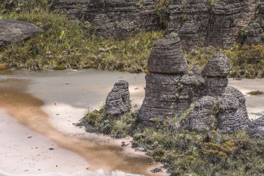 Bizarre ancient rocks of the plateau Roraima tepui - Venezuela, Latin America