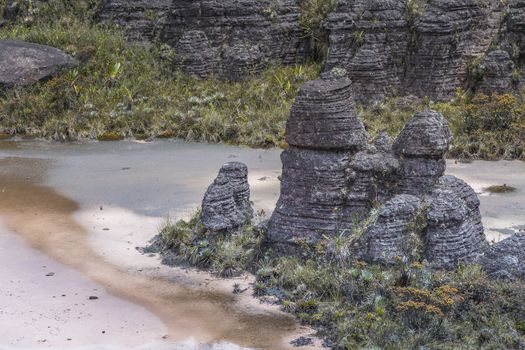 Bizarre ancient rocks of the plateau Roraima tepui - Venezuela, Latin America