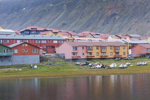 Beautiful scenic view of Longyearbyen (Svalbard island), Norway

