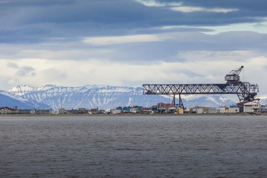 Beautiful scenic view of Longyearbyen (Svalbard island), Norway

