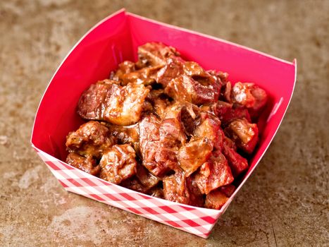 close up of rustic american barbecued pork