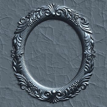 Ornate battered empty picture frame.