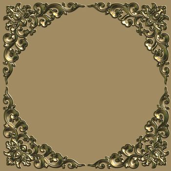 Ornate battered empty picture frame.