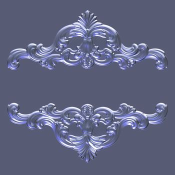 3d swirl floral luxury background decorative ornament.