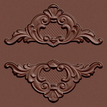 3d swirl floral luxury leather background decorative ornament.