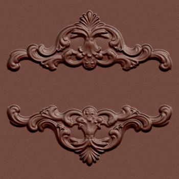 3d swirl floral luxury leather background decorative ornament.
