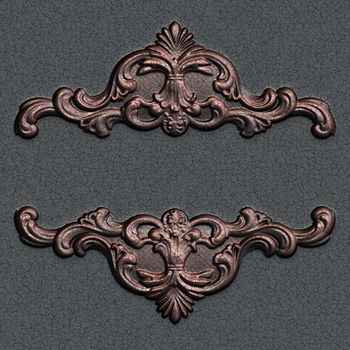 3d swirl floral luxury aged background decorative ornament.