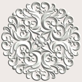 3d swirl floral luxury background decorative ornament.