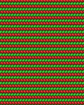 Red and green weave pattern abstract background decoration.