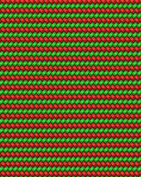 Red and green weave pattern abstract background decoration.