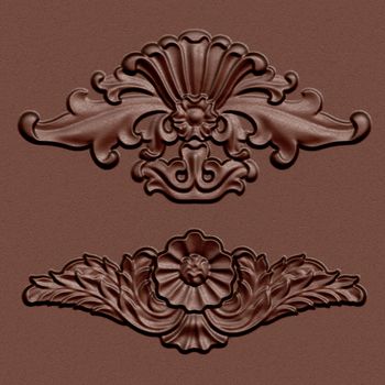 3d swirl floral luxury background decorative ornament.