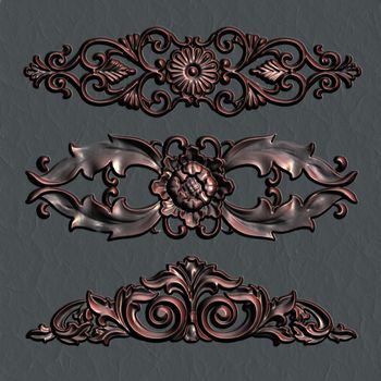 3d swirl floral luxury background decorative ornament.