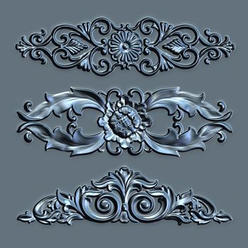 3d swirl floral luxury background decorative ornament.