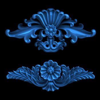 3d swirl floral luxury background decorative ornament.