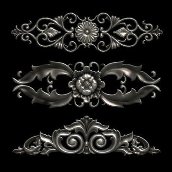 3d swirl floral luxury background decorative ornament.