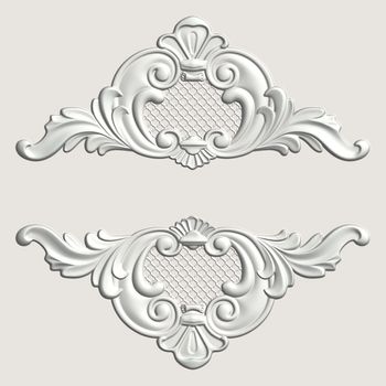 3d swirl floral luxury background decorative ornament.