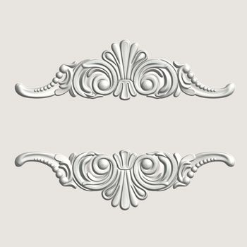 3d swirl floral luxury background decorative ornament.