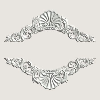 3d swirl floral luxury background decorative ornament.