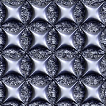 3d seamless tileable metal decorative background pattern.