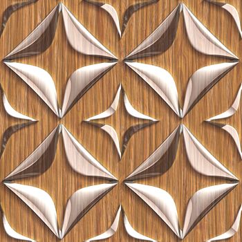 Wood surfaces with glass pattern.