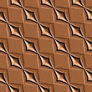 3d seamless tile pattern brown leather background.