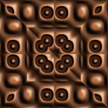 3d seamless tile pattern brown leather background.